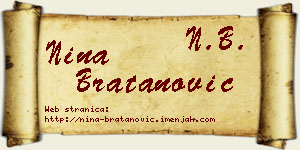 Nina Bratanović vizit kartica